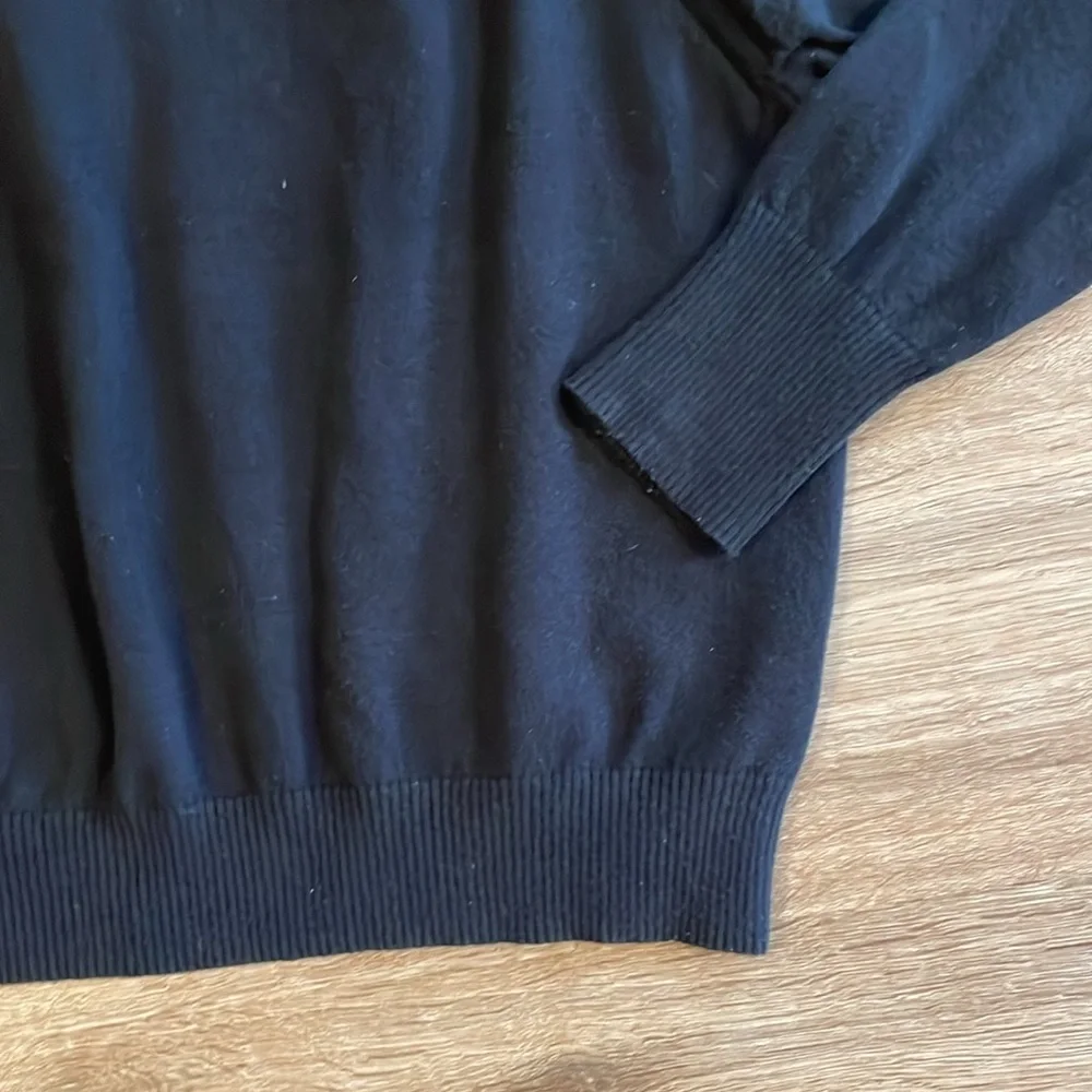 A New Day Black Crewneck Sweater with Ribbed Cuff Detail